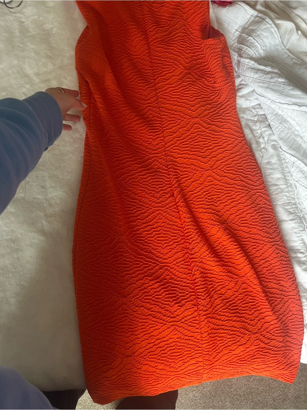Calvin Klein Orange Textured Mini Bodycon Dress